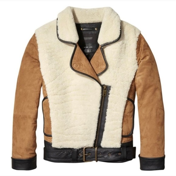Scotch & Soda Jackets & Blazers - Scotch & Soda women's sheep hair and leather jacket size medium